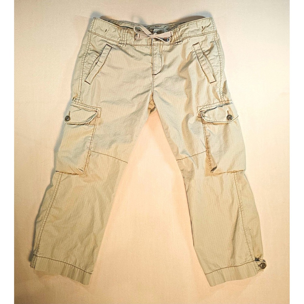 Polo Jeans Co Ralph Lauren Womens 4 Cargo Capri Pants Khaki Y2K Utility Vintage